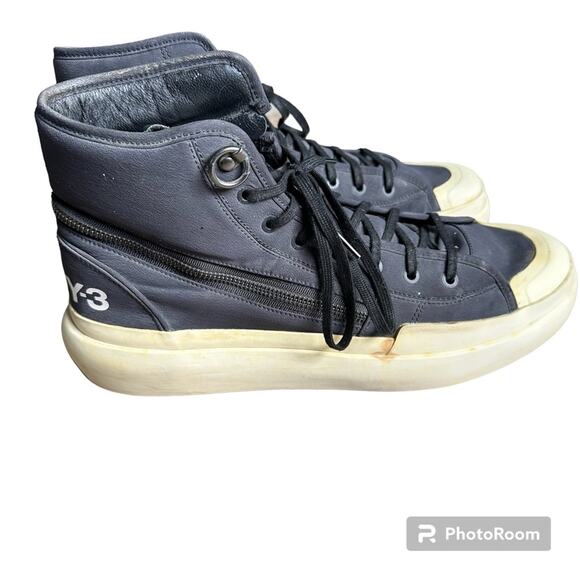 Adidas Y-3 Yohji Yamamoto Ajatu Court High Size 12‎ 1/2 Black Cream White main image 8